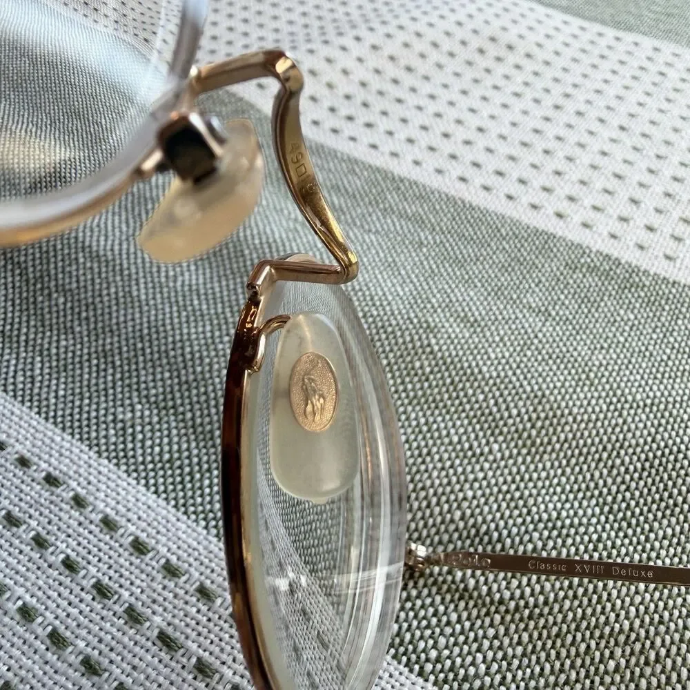 Vintage Polo Ralph Lauren Glasses Classic XVIII Deluxe 49-19-145 Round Tortoise